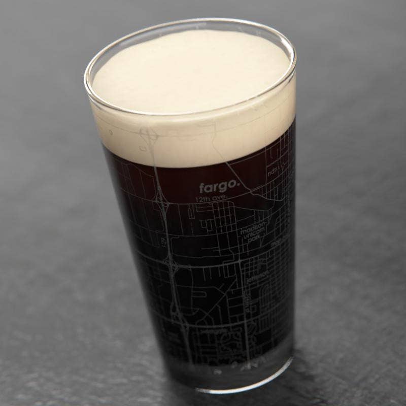 Fargo ND Map Pint Glass