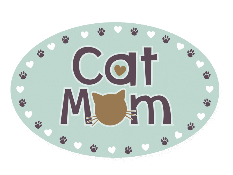 Oval Flexible Magnet - Cat Mom
