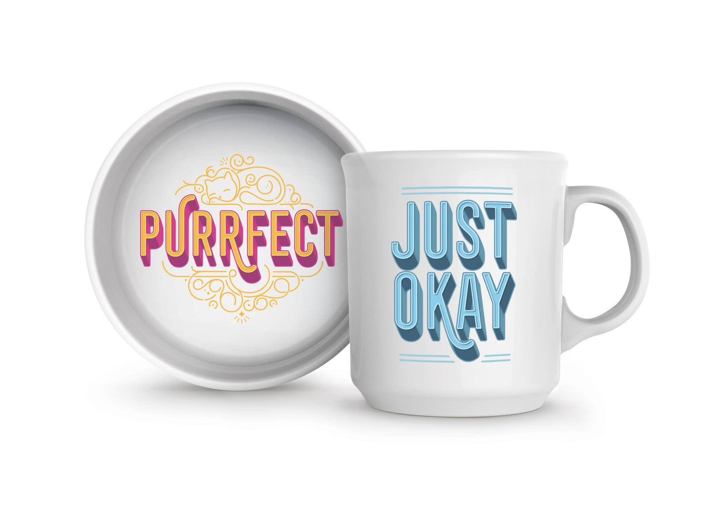 Howligans - Mug+Cat Bowl - Purrfect / Just Okay