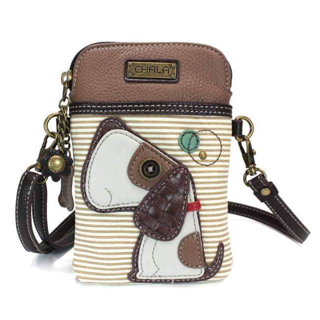 Brown Stripes Dog Phone Crossbody