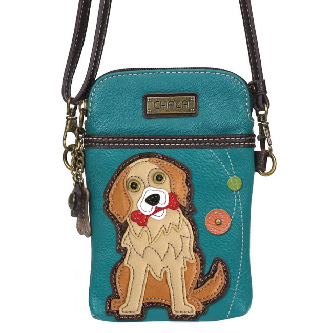Golden Retriever Turquoise Phone Crossbody