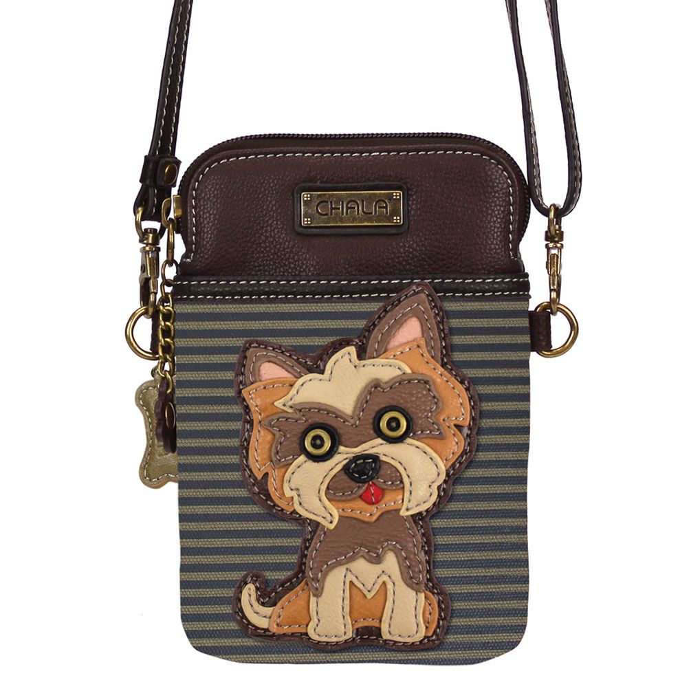 Brown Stripe Yorkshire Phone Crossbody