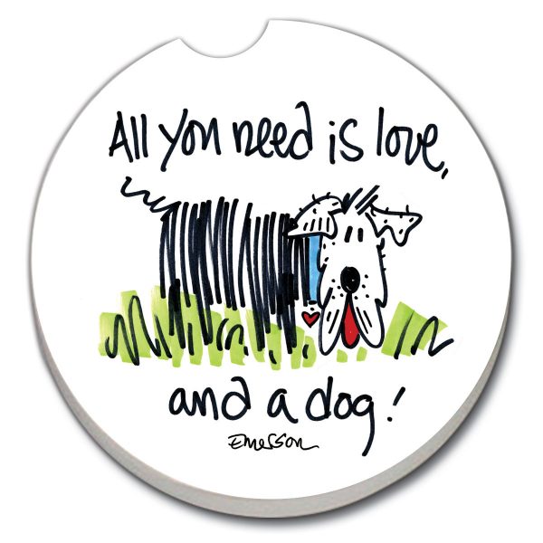All You Need Is Love And A Dog Car Coaster