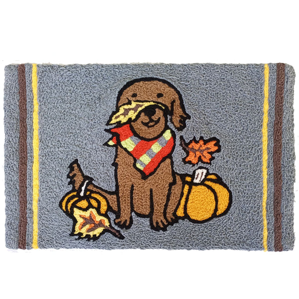 Chocolate Lab with Bandana Jellybean Rug