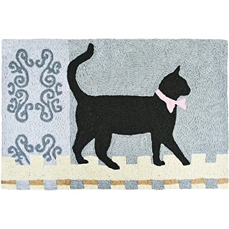 Kitty Walking the Fence Jellybean Rug