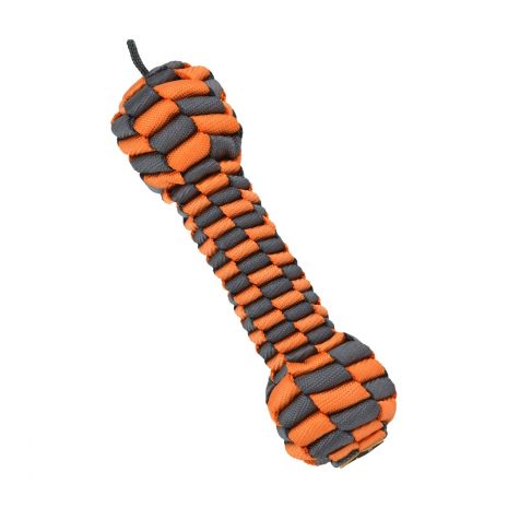 Orange Braided Bone Dog Toy 9"