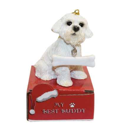 Statue Ornament with Bone-Maltese