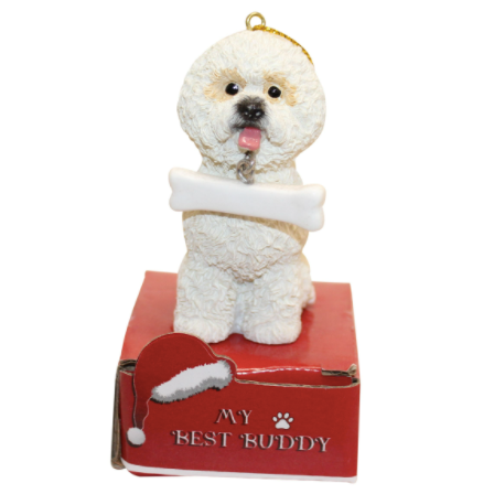Statue Ornament with Bone-Bichon Frise