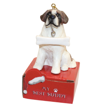 Statue Ornament with Bone-Saint Bernard