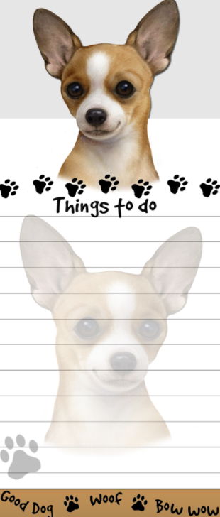 Die-Cut Tall Magnetic Notepad-Tan Chihuahua