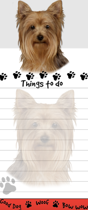 Die-Cut Tall Magnetic Notepad-Yorkie
