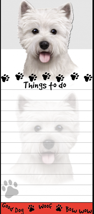 Die-Cut Tall Magnetic Notepad-Westie