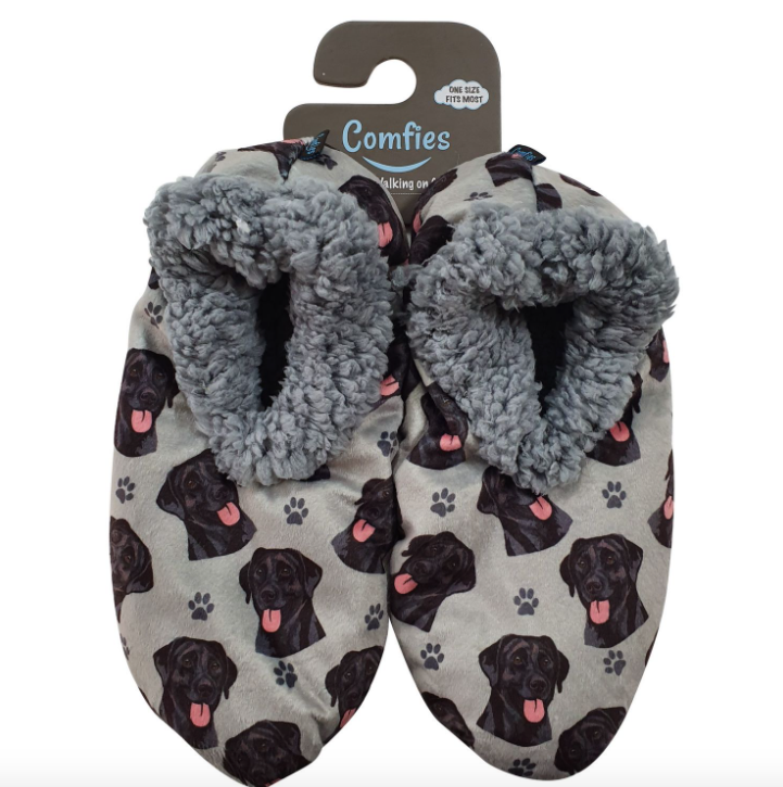 Pet Lover Slippers-Black Labrador