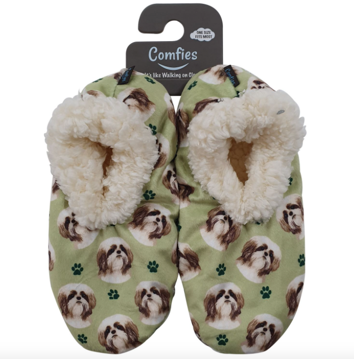 Pet Lover Slippers-Tan Shih Tzu