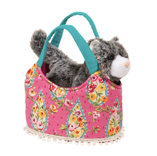 Sweet Thyme Sassy Sak with Gray Cat Plush