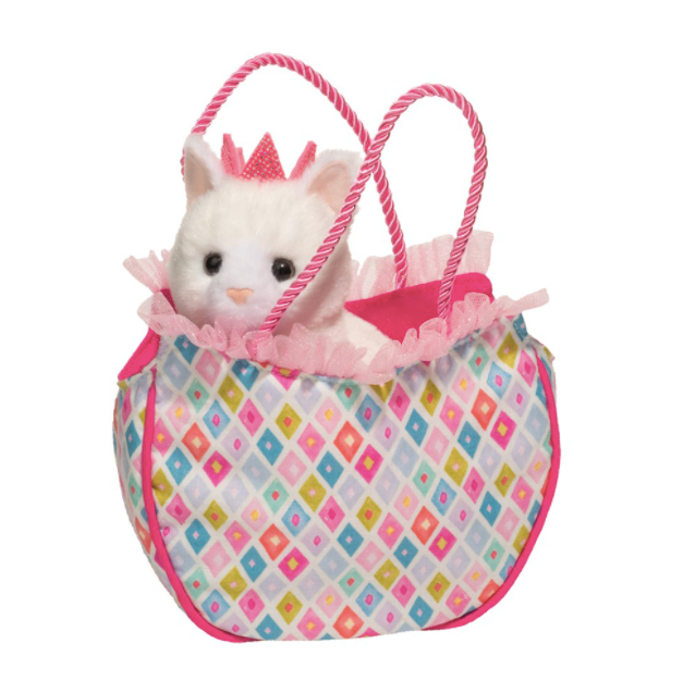Diamond Kitty Sassy Sak with White Princess Cat Plush