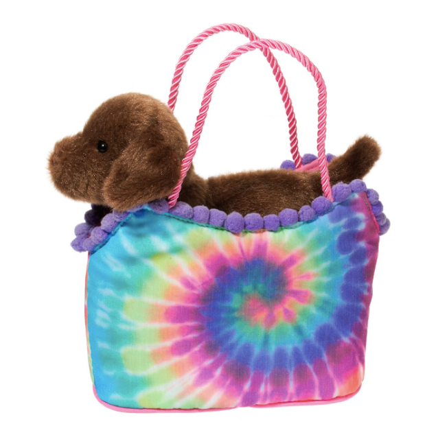 Tie Dye Sassy Sak with Chocolate Lab Plush