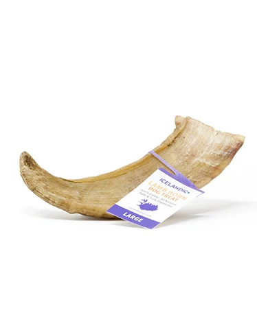 Icelandic Large Lamb Horn Dog Chew