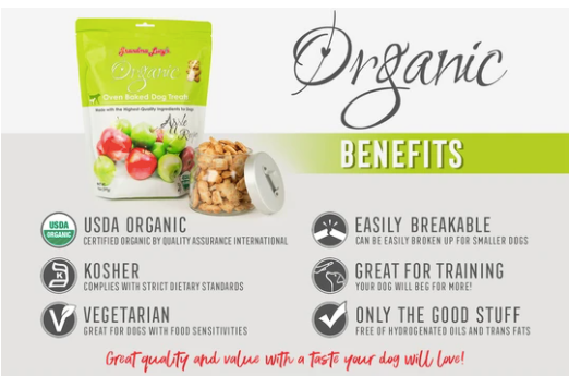 Grandma Lucy's Organic Oven Baked Treats-Apple 14oz