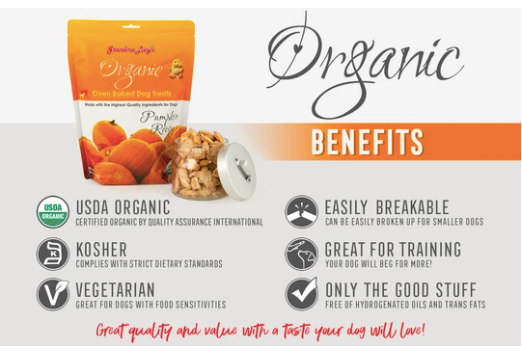 Grandma Lucy's Organic Oven Baked Treats-Pumpkin 14oz