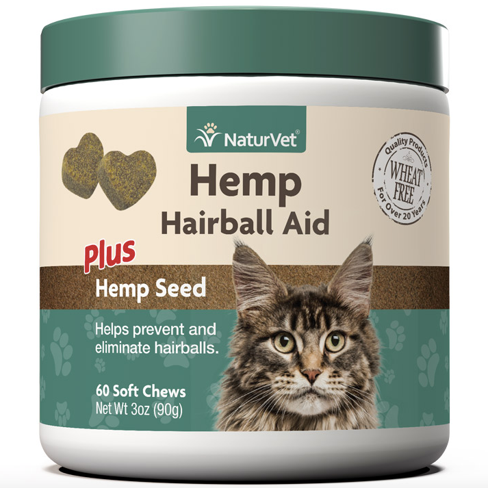 NaturVet Soft Chews Hemp Hairball Aid