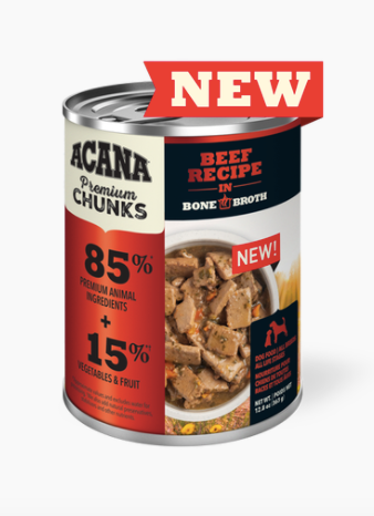 Acana Premium Chunks, Beef Recipe in Bone Broth