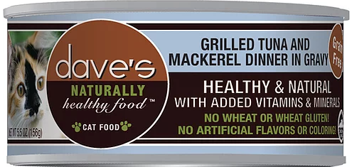 Dave's Pet Food Naturally Healthy Grain Free Wet Cat Food-Tuna & Mackerel