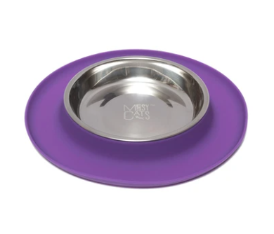 Messy Mutts Cat Silicone Single Feeder-Purple