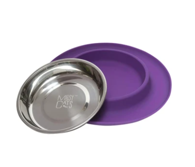 Messy Mutts Cat Silicone Single Feeder-Purple