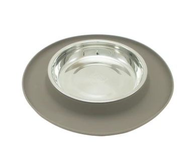 Messy Mutts Cat Silicone Single Feeder-Grey