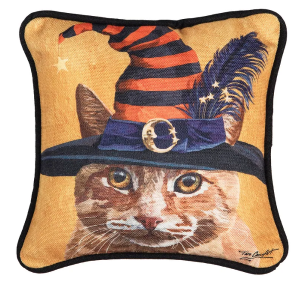 Witch Cat Chuck Pillow