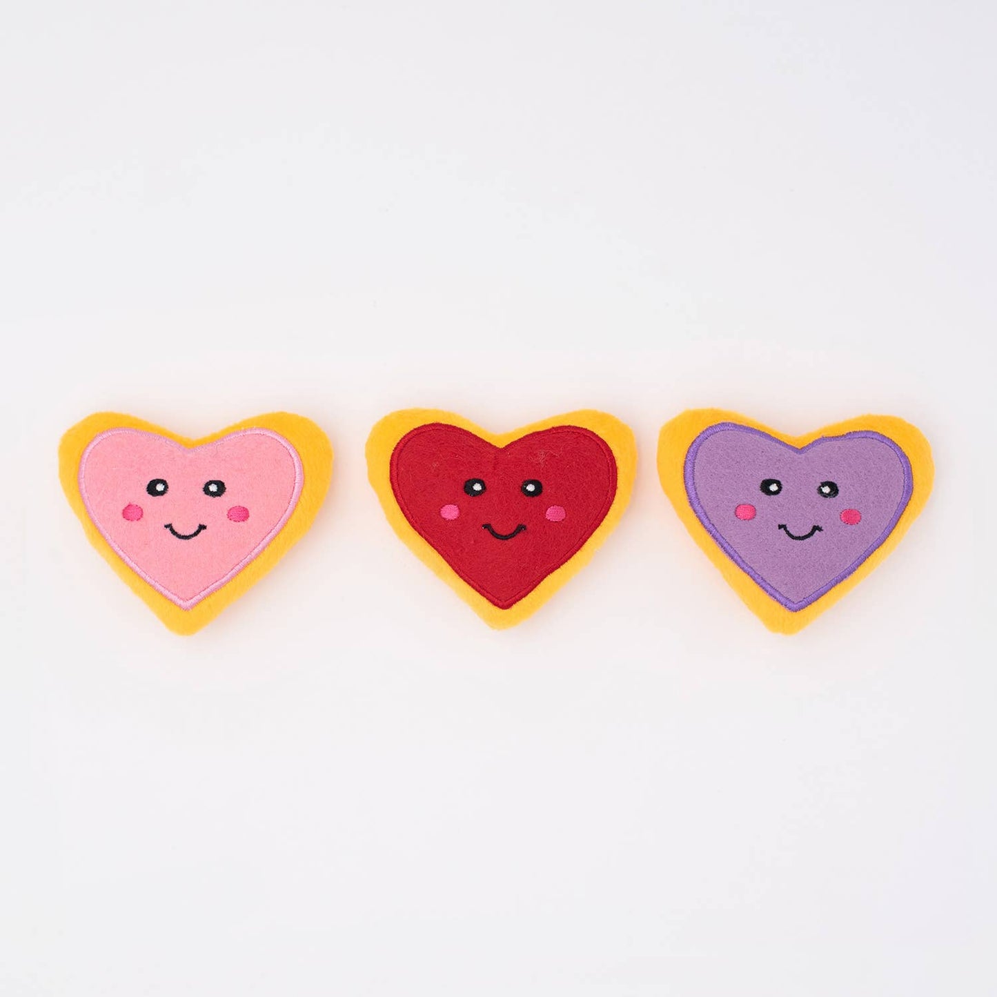 ZippyPaws Valentine's Miniz Heart Cookies 3pk