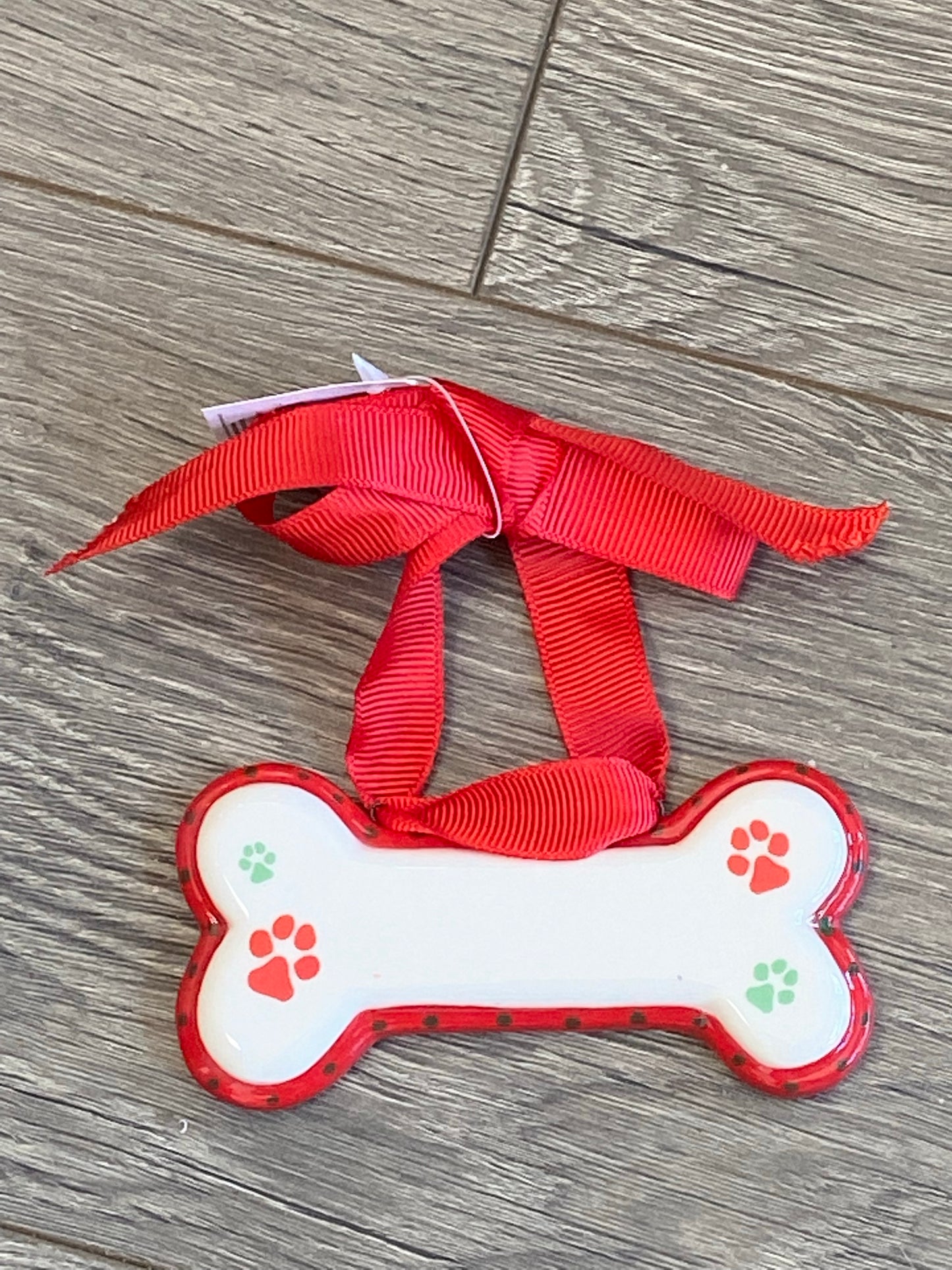 Customizable Santa Dog Bone Ornament