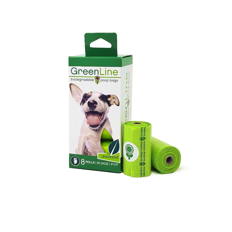 Greenline Biodegradable Poop Bags - 8 Roll Pack