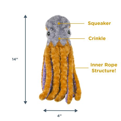Plush Octopus w/Squeaker 14"