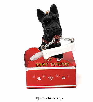 Statue Ornament with Bone-Scottie