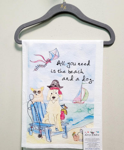 All You Need Is The Beach And A Dog Flour Sack Towel