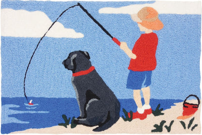 Fishing with a Lab Jellybean Rug