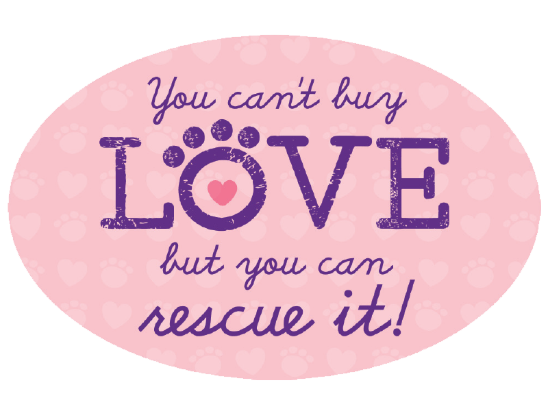 Oval Flexible Magnet - You Can't Buy Love But You Can Rescue It