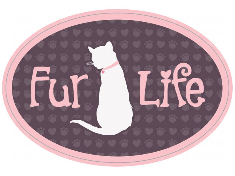 3" Decal Fur Life (CAT)