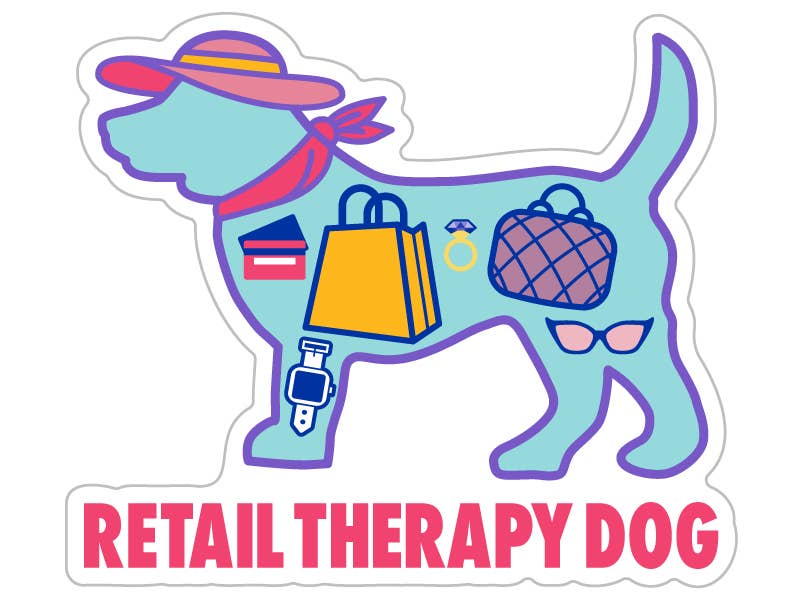 3" Decal - Retail Therapy Dog