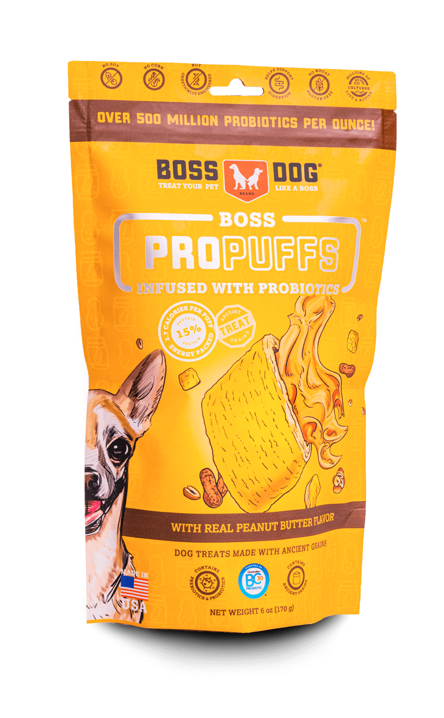 Boss Dog ProPuffs Dog Treats-Peanut Butter