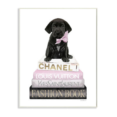 Black Puppy with Pink Bow Wall Plaque