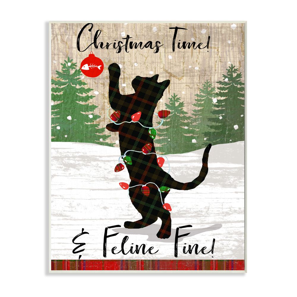 Christmas Time Cat Wall Plaque