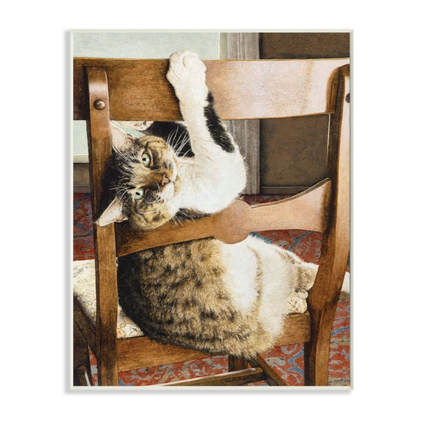 Country Cat Lounging Chair Wall Plaque