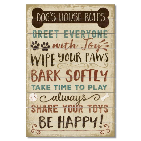 Dog House Rules Wood Sign