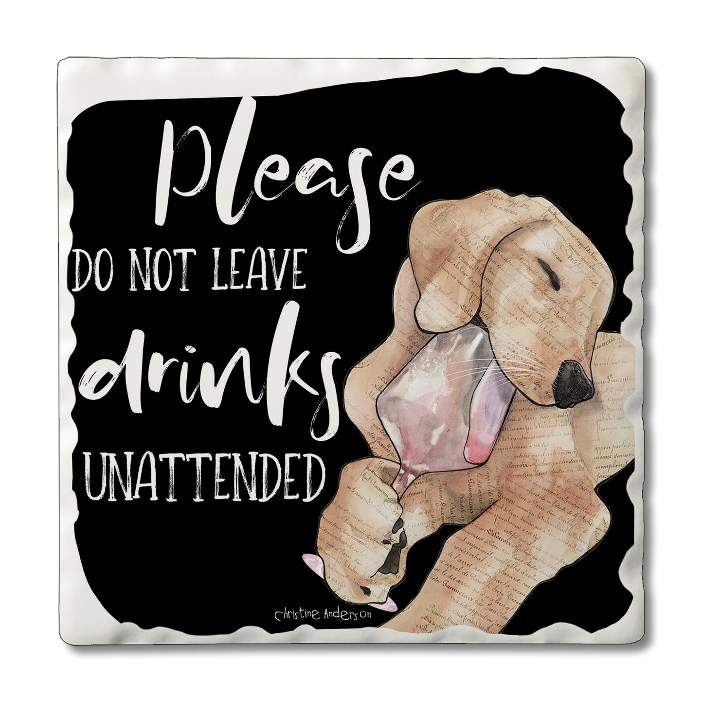No Drinks Unattended Dog Coaster