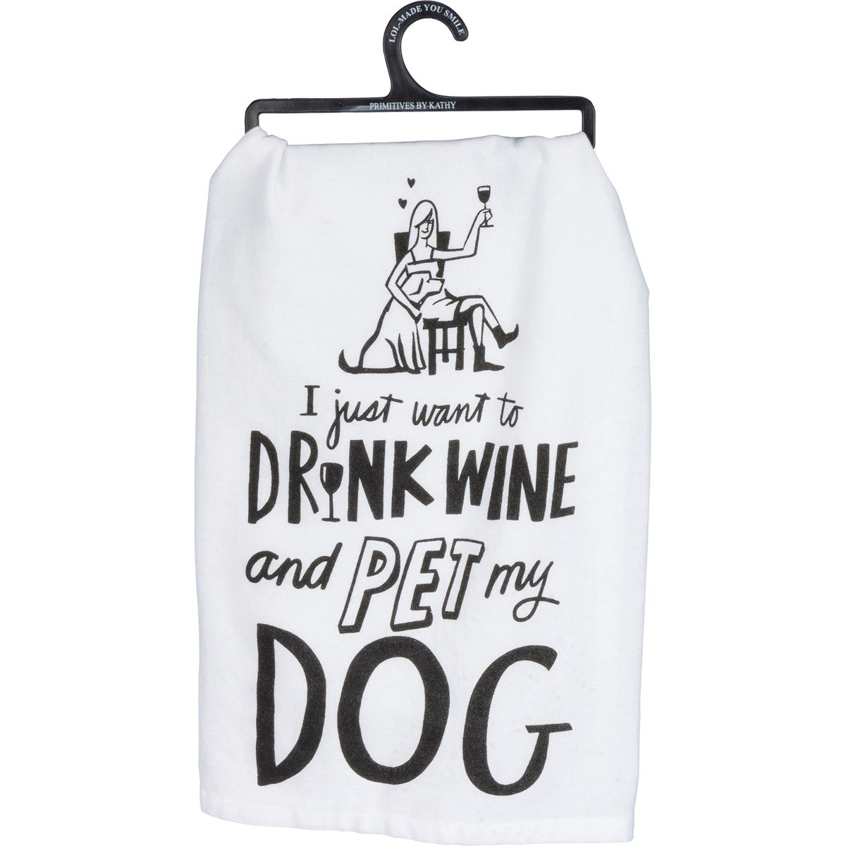 Kitchen Towel Drink Wine and Pet Dog