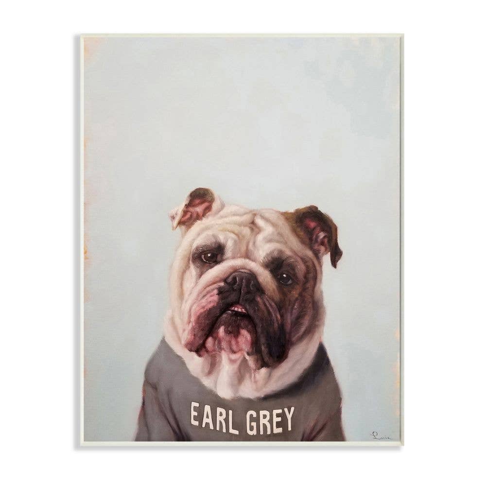 English Bulldog Earl Grey Wall Plaque