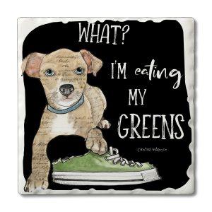 Eating Greens Dog Coaster